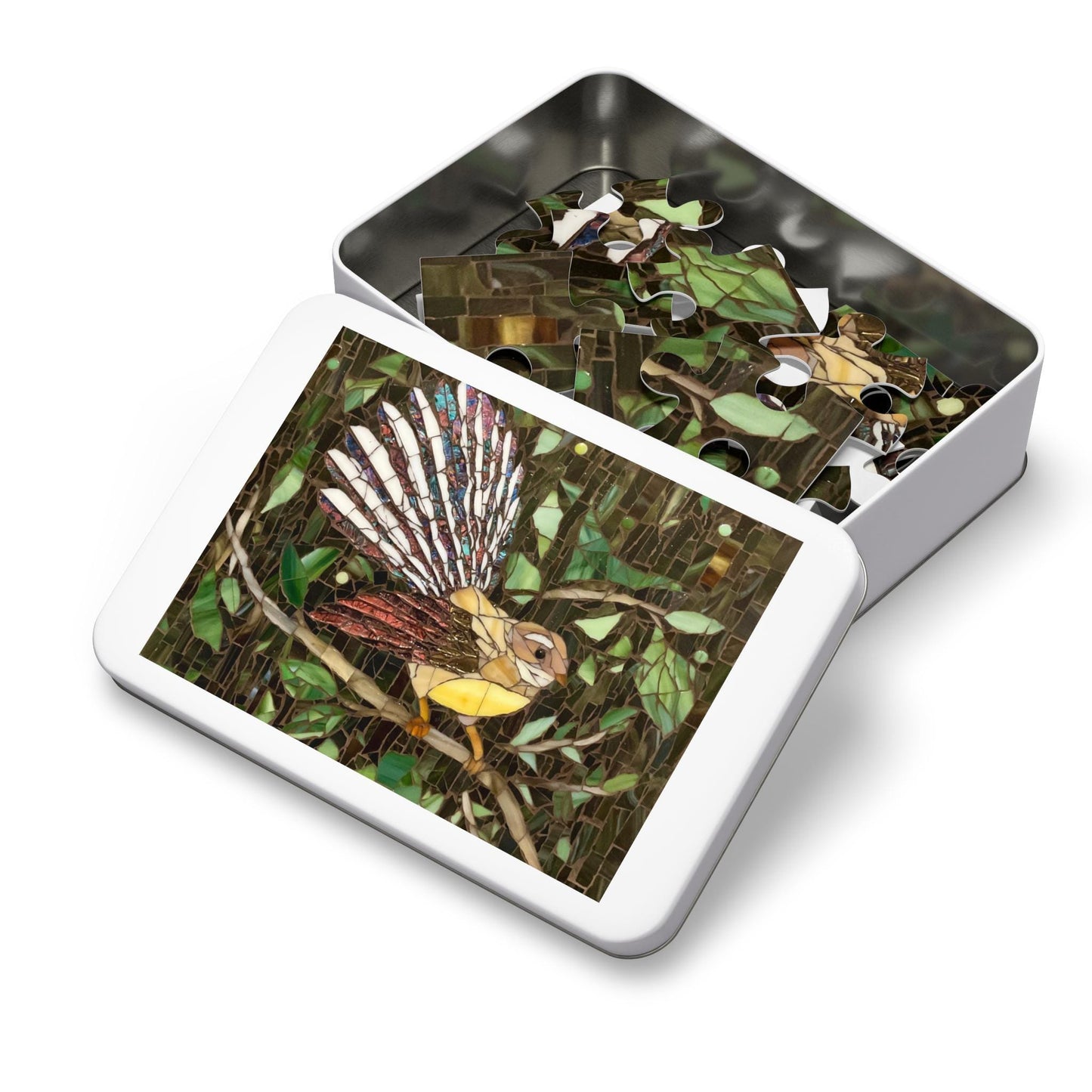 Cozy Gift Box with Rose Blanket, Fantail Bird Puzzle, and Coaster Set